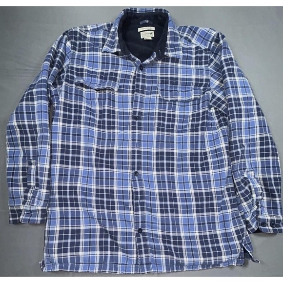 L.L. Bean Other - L.L. Bean Shirt Mens XLT Blue Plaid Flannel Lined Long Sleeve Button Up Pockets